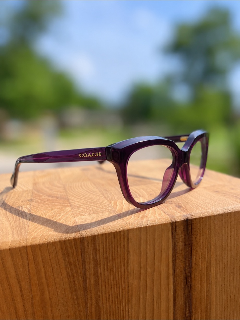 COACH Purple Translucent Acetate Women's Fashion Glasses
